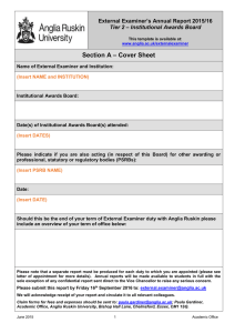 Tier 2 - Institutional Awards Board - Template