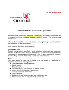 UC International Institutional Collaboration Agreement