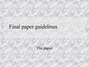 FINAL PROJECT GUIDELINES
