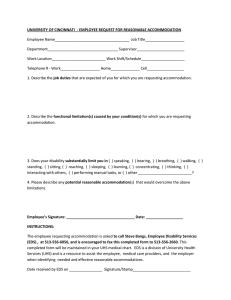medical reasonable accommodation request form