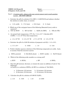 CHEM 1412 Exam #2       ... (Chapters 15,16, and 18)       ...
