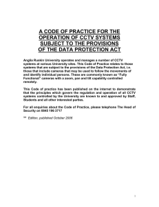 A CODE OF PRACTICE FOR THE OPERATION OF CCTV SYSTEMS