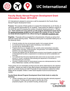 Faculty Study Abroad Program Development Grant Information Sheet: 2015-2016