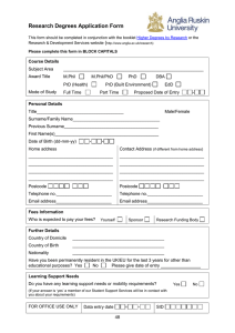 Research Degrees Application Form  (