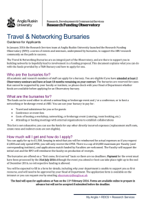 Travel &amp; Networking Bursaries Guidance for Applicants