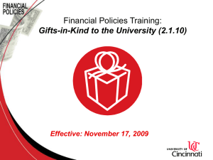 Gifts-in-Kind to the University