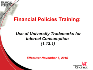 Use of University Trademarks for Internal Consumption