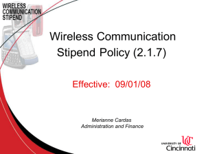 Wireless Communication Stipend Policy