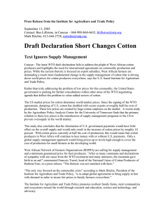 Draft Declaration Short Changes Cotton  Text Ignores Supply Management