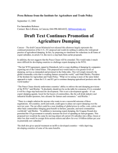 Draft Text Continues Promotion of Agriculture Dumping