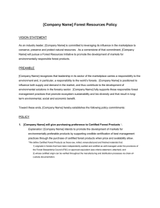 [Company Name] Forest Resources Policy  VISION STATEMENT