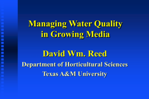 Managing water quality in growing media