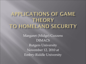 Applications of Game Theory to Homeland Security