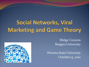 Social Networks, Viral Marketing and Game Theory