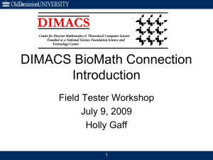 DIMACS BioMath Connection Introduction