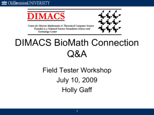 DIMACS BioMath Connection - Q&A