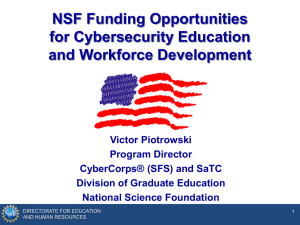 NSF Funding Opportunities for Cybersecurity Education and Workforce Development