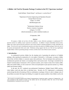 A Bidder Aid Tool for Dynamic Package Creation in the FCC Spectrum Auctions