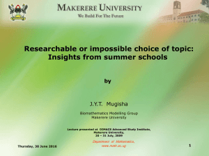 Researchable or impossible choice of topic: Insights from summer schools