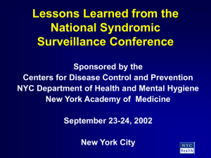 Lessons Learned from the National Syndromic Surveillance Conference