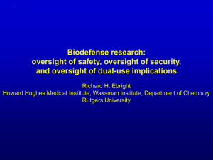 Bioweapons-agents Research: Biosafety, Biosecurity, and Dual-use Implications