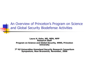 An Overview of Princeton's Program on Science and Global Security Biodefense Activities