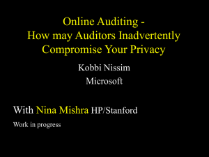 Online Auditing-How May Auditors Inadvertenly Compromise Your Privacy