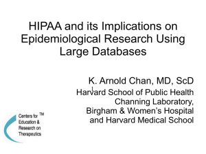 HIPAA and its Implications on Epidemiological Research Using Large Databases