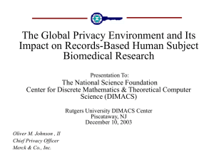 The Global Privacy Environment and Its