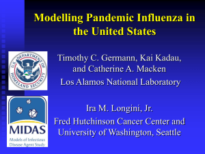 Modelling pandemic influenza in US