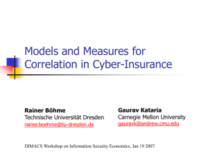 Models and Measures for Correlation in Cyber-Insurance