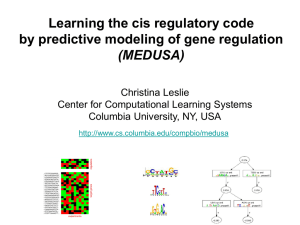 Learning the cis regulatory code by predictive modeling