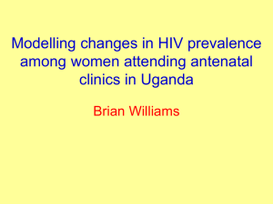 Modelling changes in HIV prevalence among women attending antenatal clinics in Uganda