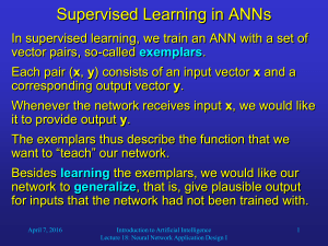 Supervised Learning in ANNs