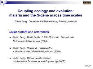 Coupling Ecology and Evolution: Malaria and the S-Gene Across Time Scales