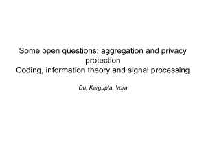 Some open questions: aggregation and privacy protection