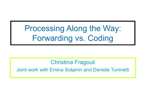 Processing Along the Way: Forwarding vs. Coding