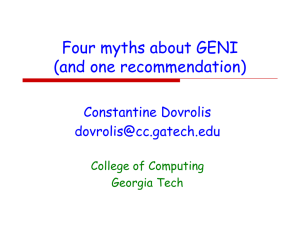 Four Myths about GENI