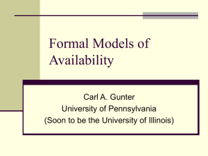 Formal Analysis of Availability