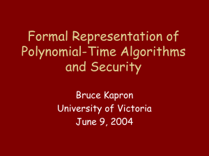 Tutorial: Formal representations of polynomial-time algorithms and security