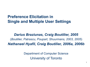 Preference Elicitation in Single and Multiple User Settings