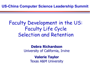 Faculty Development in the US: Faculty Life Cycle and Retention