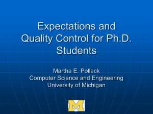 Expectations and Quatlity Control for Ph.D. Students