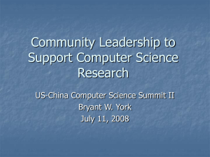 Community Leadership to Support Computer Science Research
