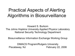 Practical Aspects of Alerting Algorithms in Biosurveillance