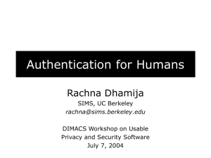Authentication for Humans