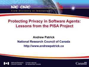 Protecting privacy in software agents: Lessons from the PISA project