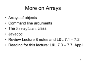 More on Arrays