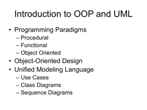 Introduction to OOP and UML • Programming Paradigms • Object-Oriented Design