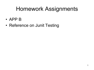 Homework Assignments • APP B • Reference on Junit Testing 1